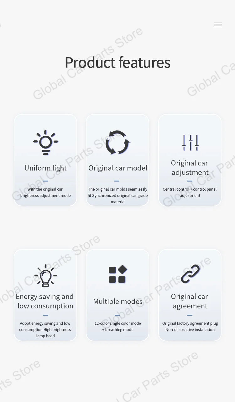For Mercedes-Benz A CLA GLA W176 W117 W156 Led Car Air Vents Turbine Nozzle 12/64 Colors Ambient Light Kit Colors Vents Car Part