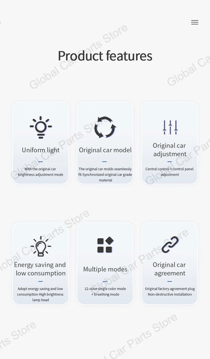 For Mercedes-Benz A CLA GLA W176 W117 W156 Led Car Air Vents Turbine Nozzle 12/64 Colors Ambient Light Kit Colors Vents Car Part