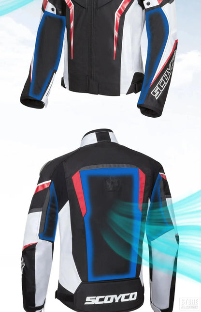 SCOYCO Motorbike Race Riding Jacket Breathable Road Commuter Race Motorcycle Top Off-Road Outdoor Riding Motorcycle Jacket