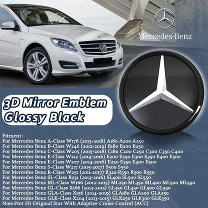 Glossy Black OE Style Car Front Grille Star Emblem Logo For Mercedes Benz W176 W246 W205 W212 W207 W217 W251 R231 W166 X166 X204