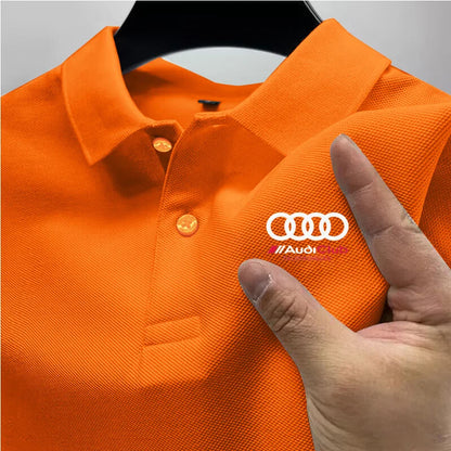 Audi Men's Polo Shirt 2025 Summer Casual Breathable Comfortable High-Quality Motorcycle Short Sleeve Polo Shirt T-Shirt for Men