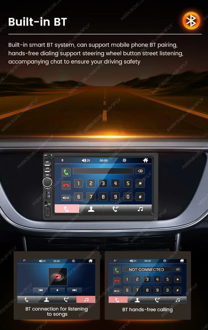 1DIN Universal MP5 6.86-Inch Car Radio Support Wireless Carplay Android AUTO AUX USB SWC BT Touch Screen Multimedia Video Player