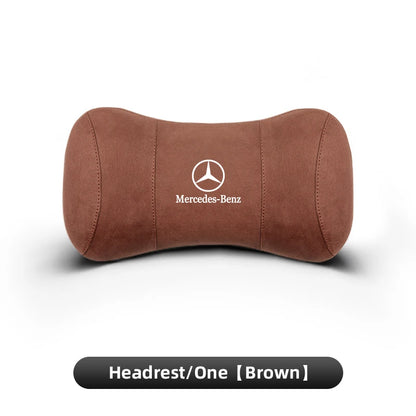 Suede Headrest Car Breathable Memory Foam Neck Pillow For Benz AMG W203 W206 W220 W205 W211 W212 W201 W210 W108 W168 GLC W176