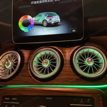 For Mercedes-Benz A CLA GLA W176 W117 W156 Turbine Air Vent Ambient Light Kit 12/64 Colors Air Vents Car Parts