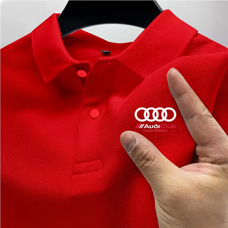 Audi Men's Polo Shirt 2025 Summer Casual Breathable Comfortable High-Quality Motorcycle Short Sleeve Polo Shirt T-Shirt for Men