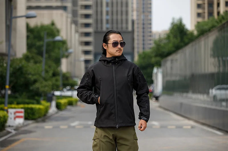 Sharkskin Soft-shell Hard Shell Camouflage Jacket Fleece Thick Tactical Suit Hooded Coat Manufacturers Handsome Outdoor Jacket