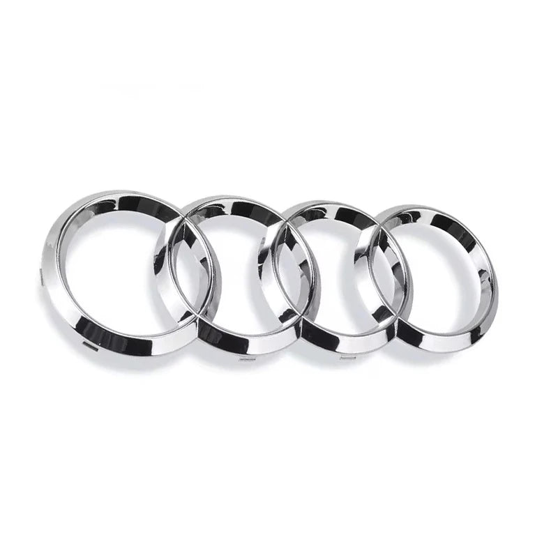 4 Rings Logo ABS Chrome Black Car Front Hood Emblem Bonnet Badge Rear Trunk Badge For Audi A3 A4 A5 A6 A7 A1 Q2 Q3 Q5 Q7 Q8 TT