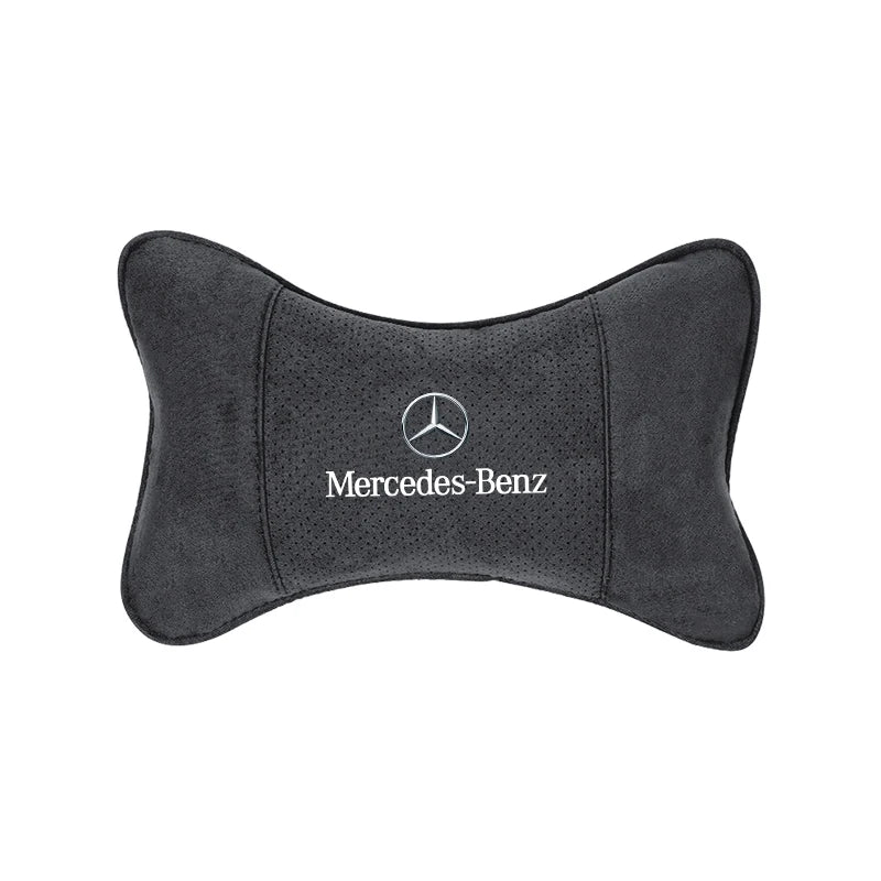 Suede Headrest Car Breathable Memory Foam Neck Pillow For Benz AMG W203 W206 W220 W205 W211 W212 W201 W210 W108 W168 GLC W176