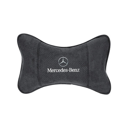Suede Headrest Car Breathable Memory Foam Neck Pillow For Benz AMG W203 W206 W220 W205 W211 W212 W201 W210 W108 W168 GLC W176