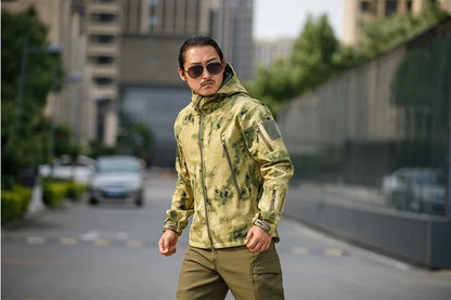 Sharkskin Soft-shell Hard Shell Camouflage Jacket Fleece Thick Tactical Suit Hooded Coat Manufacturers Handsome Outdoor Jacket