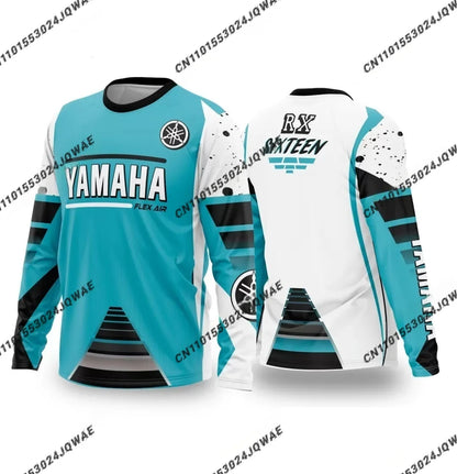 Summer YAMAHA Men Women Motorcycle Riding Suit Loose Breathable Quick Drying Off-Road Racing Suit Long Sleeved Sports T-Shirt