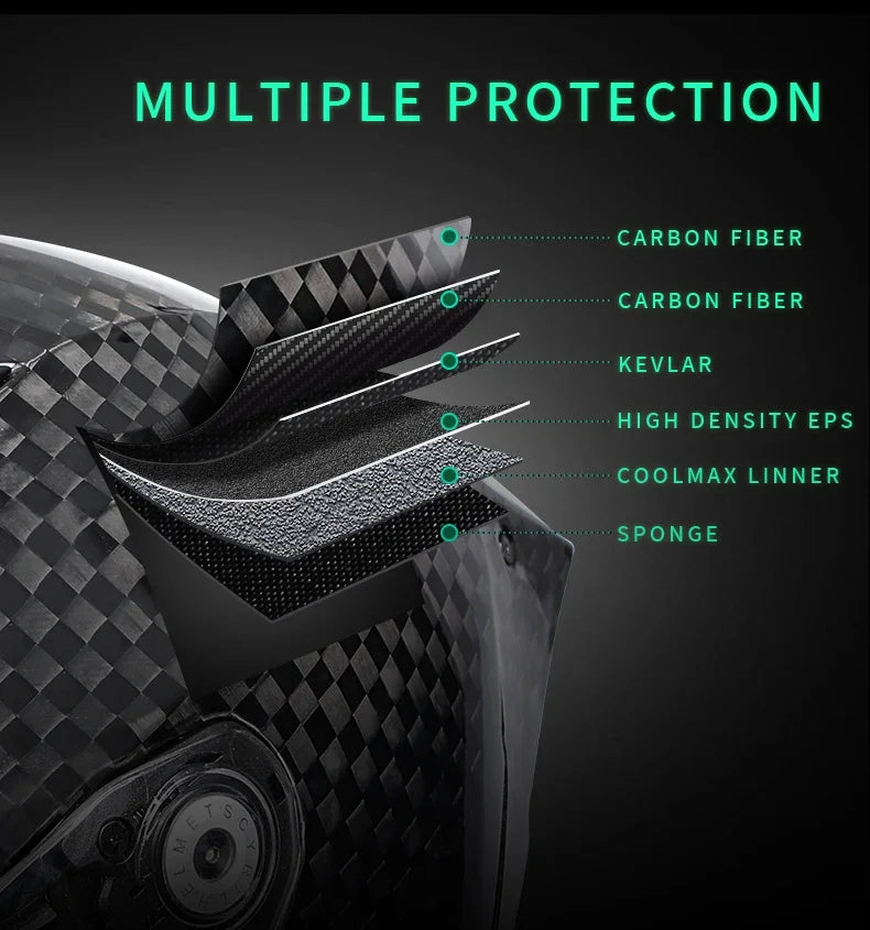 Motorcycle Carbon Fiber Full Face Street Bike Motorbike Helmets Lightweight Racing Helmet DOT ECE Approved CYRIL Casque Moto