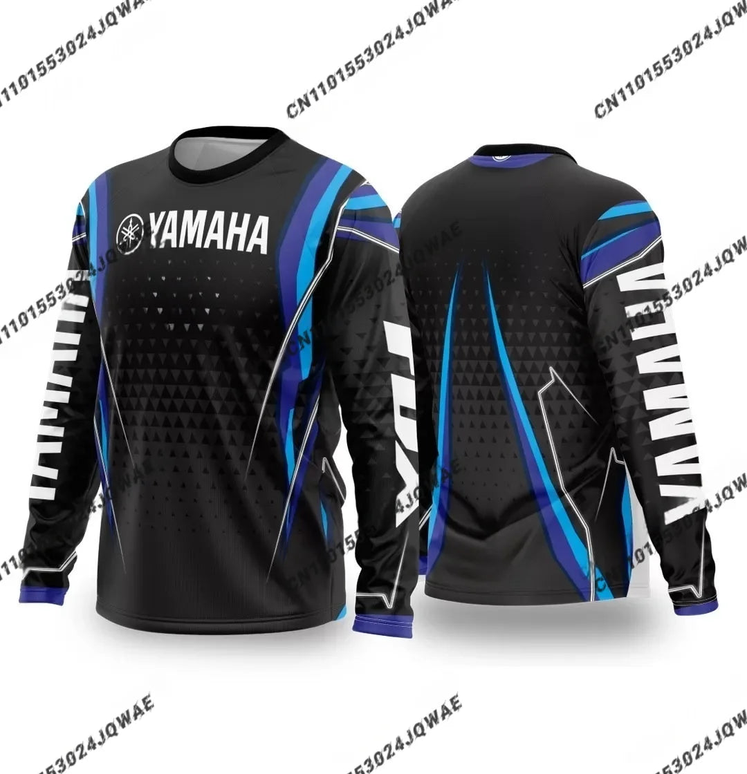 Summer YAMAHA Men Women Motorcycle Riding Suit Loose Breathable Quick Drying Off-Road Racing Suit Long Sleeved Sports T-Shirt
