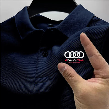 Audi Men's Polo Shirt 2025 Summer Casual Breathable Comfortable High-Quality Motorcycle Short Sleeve Polo Shirt T-Shirt for Men