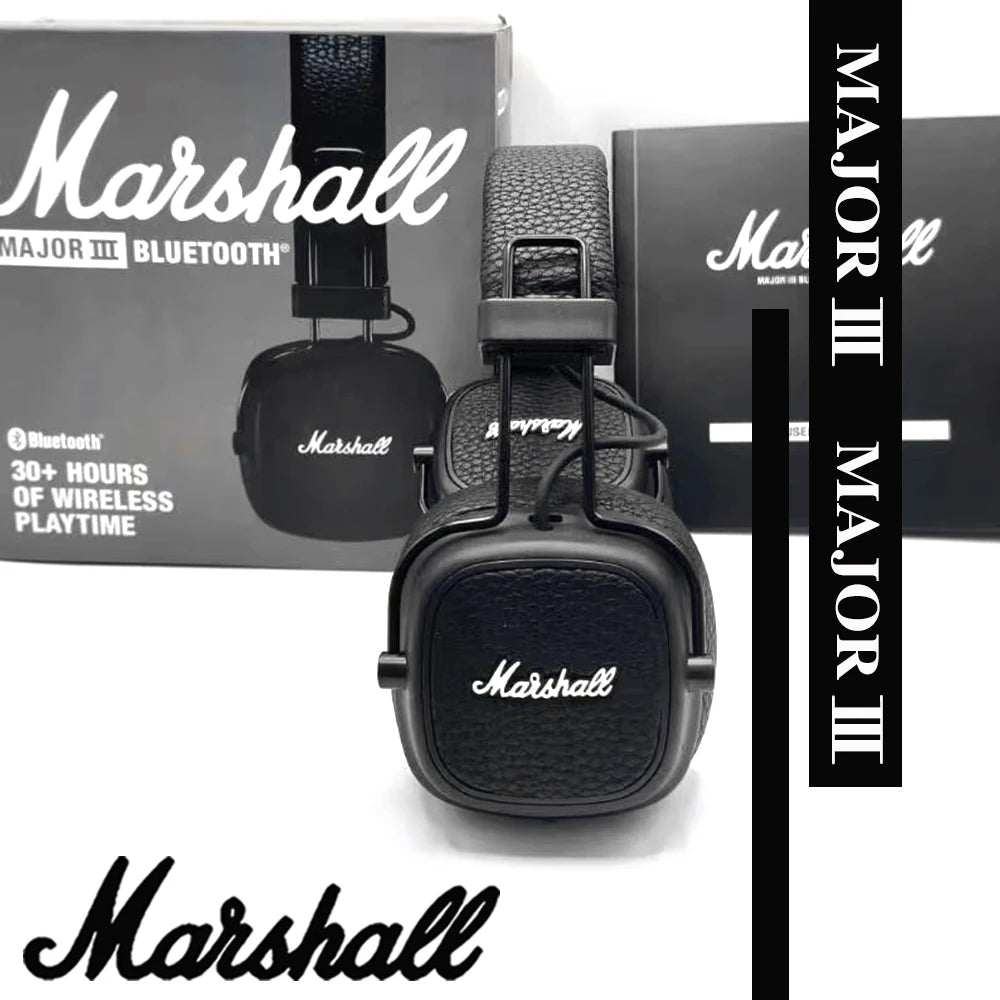 Marshall Major III Wireless Bluetooth Headphones Wireless Deep Bass Foldable Sport Gaming Music Headset with Microphone