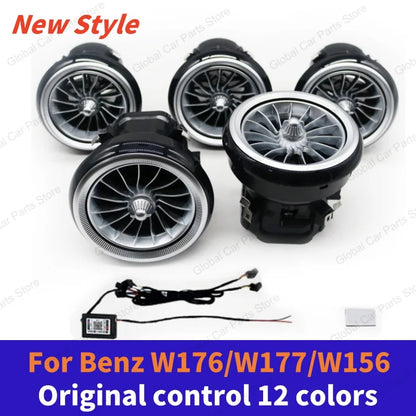For Mercedes-Benz A CLA GLA W176 W117 W156 Led Car Air Vents Turbine Nozzle 12/64 Colors Ambient Light Kit Colors Vents Car Part