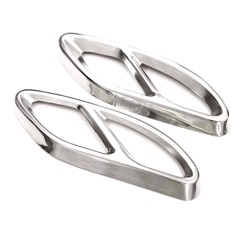 2pcs Stainless Steel Exhaust Pipe Cover Trim for Mercedes Benz A B C E GLC GLE Class W176 W246 W205 W213 AMG Car Styling