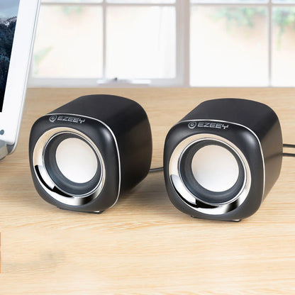 Hifi Mini Desktop Wired USB Computer Dual Speaker for Laptop PC Suround Stereo Subwoofer AUX Playback Mega Bass Loudspeaker