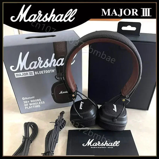 Marshall Major III Wireless Bluetooth Headphones Wireless Deep Bass Foldable Sport Gaming Music Headset with Microphone