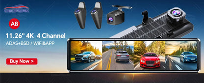 K8 Pro 11.3"  Touch Screen Car Camera 5K Dash Cam GPS 5G WiFi Wireless CarPlay & Android Auto Loop Recording GPS Navigation DVR