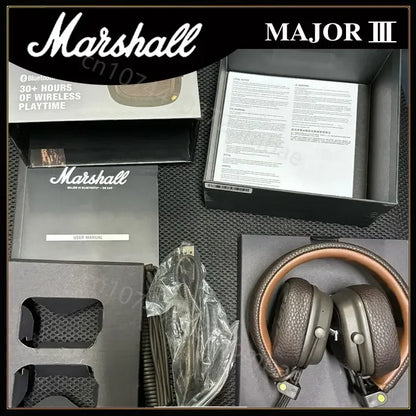 Marshall Major III Wireless Bluetooth Headphones Wireless Deep Bass Foldable Sport Gaming Music Headset with Microphone