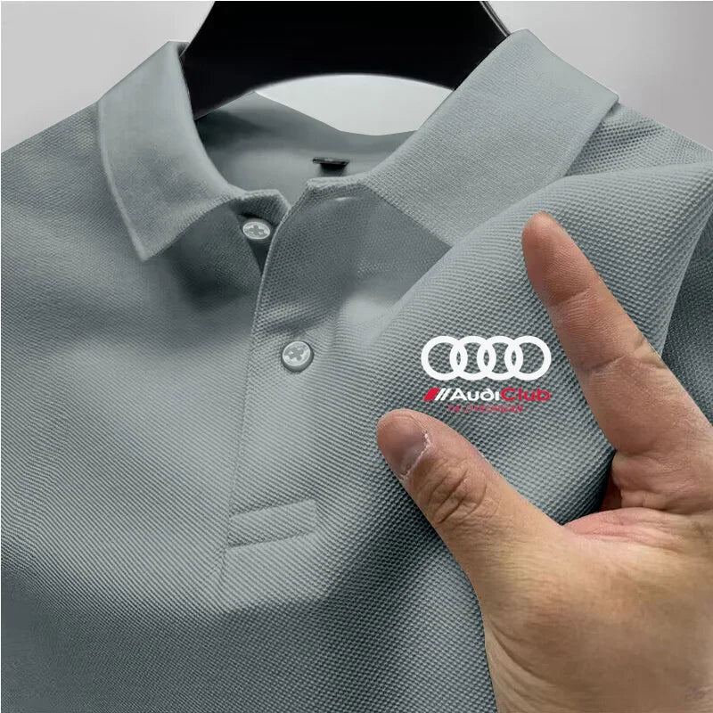 Audi Men's Polo Shirt 2025 Summer Casual Breathable Comfortable High-Quality Motorcycle Short Sleeve Polo Shirt T-Shirt for Men