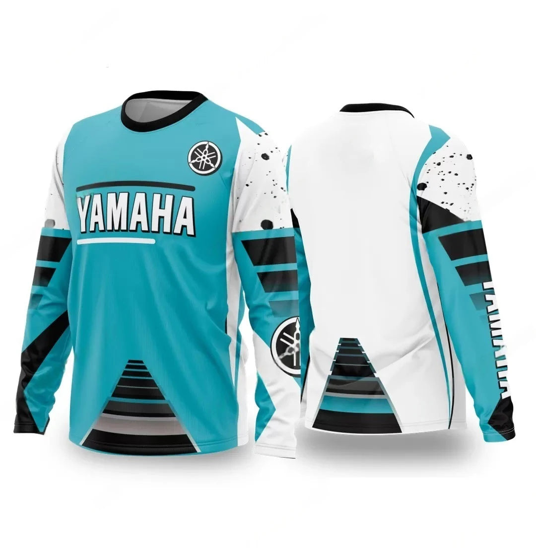 Summer YAMAHA Men Women Motorcycle Riding Suit Loose Breathable Quick Drying Off-Road Racing Suit Long Sleeved Sports T-Shirt