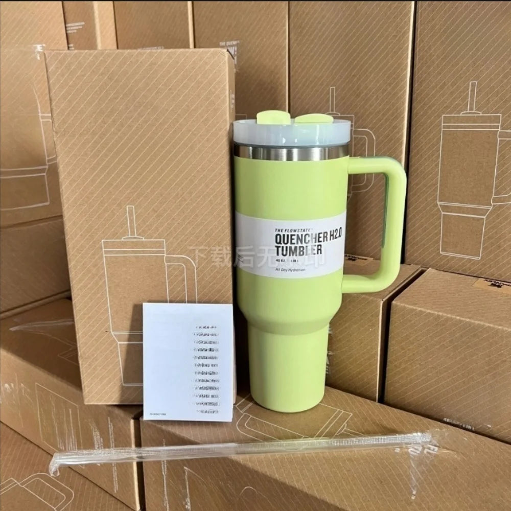 2025 New Hot 40Oz Stainless Steel Vacuum Flask Insulated Tumbler Cup with Lid and Straw Large Capacity for Travel Outdoor