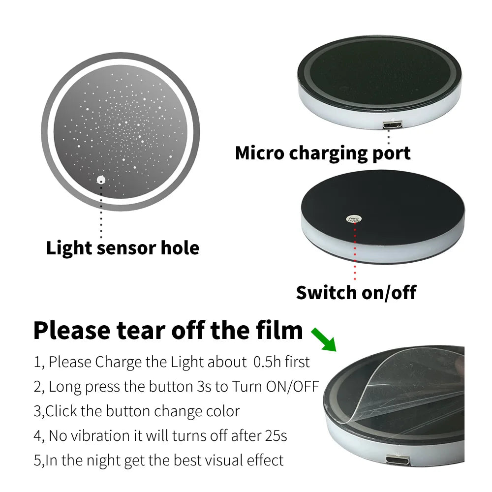 2PCS LED Cup Holder Lights for Car, Rechargeable 7 Color-Changing Light Up Cup Holder Insert Coasters, Car Accessories for Teens