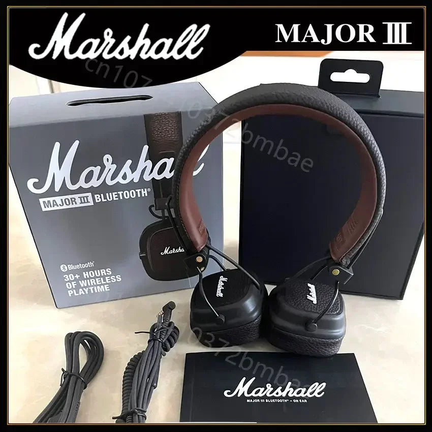 Marshall Major III Wireless Bluetooth Headphones Wireless Deep Bass Foldable Sport Gaming Music Headset with Microphone