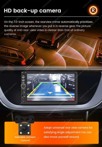 1DIN Universal MP5 6.86-Inch Car Radio Support Wireless Carplay Android AUTO AUX USB SWC BT Touch Screen Multimedia Video Player