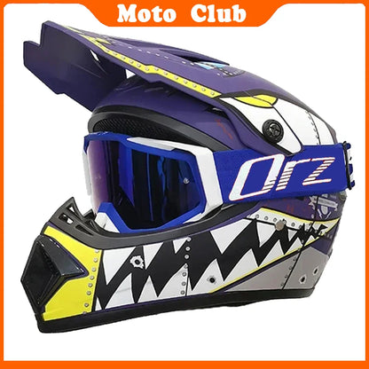 Motorcycle Helmet Professional Motocross Off Road protective Helm Children Off-road Casque Capacete De Motocicleta Gift Goggles