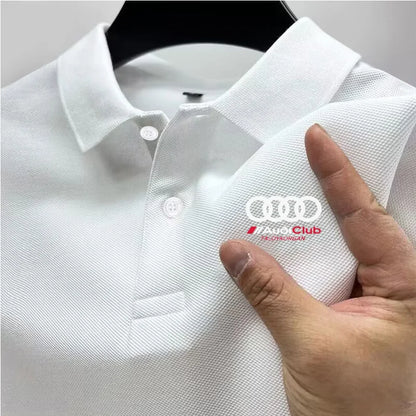 Audi Men's Polo Shirt 2025 Summer Casual Breathable Comfortable High-Quality Motorcycle Short Sleeve Polo Shirt T-Shirt for Men