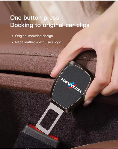 Car Interior Seat Belt Extender Leather Safety Strap Plug For BMW Performance X1 X2 X3 X5 X7 E70 E46 E90 E92 E60 E39 E36 E87 E53