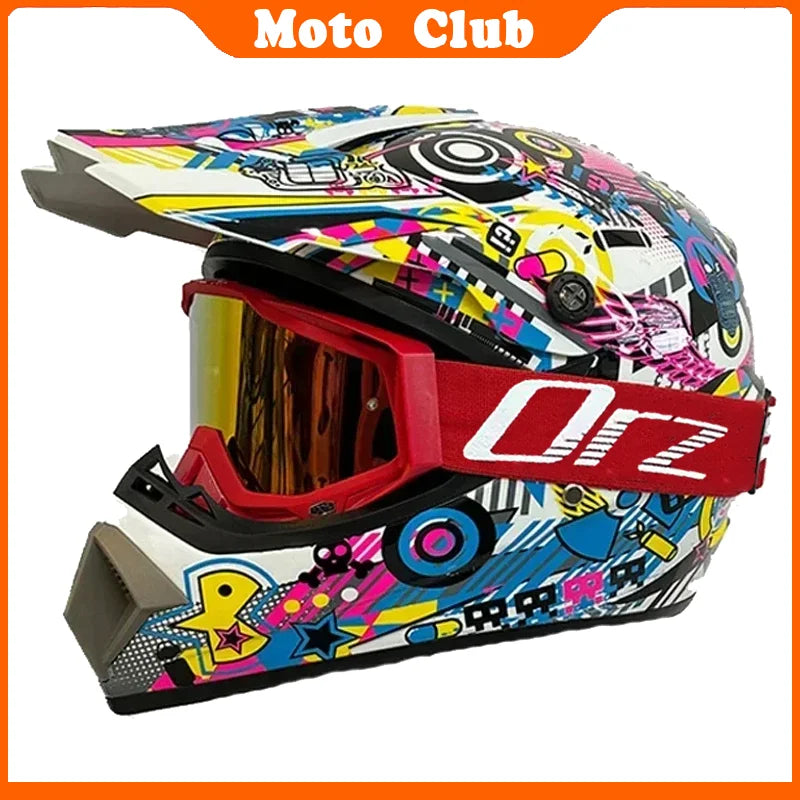 Motorcycle Helmet Professional Motocross Off Road protective Helm Children Off-road Casque Capacete De Motocicleta Gift Goggles