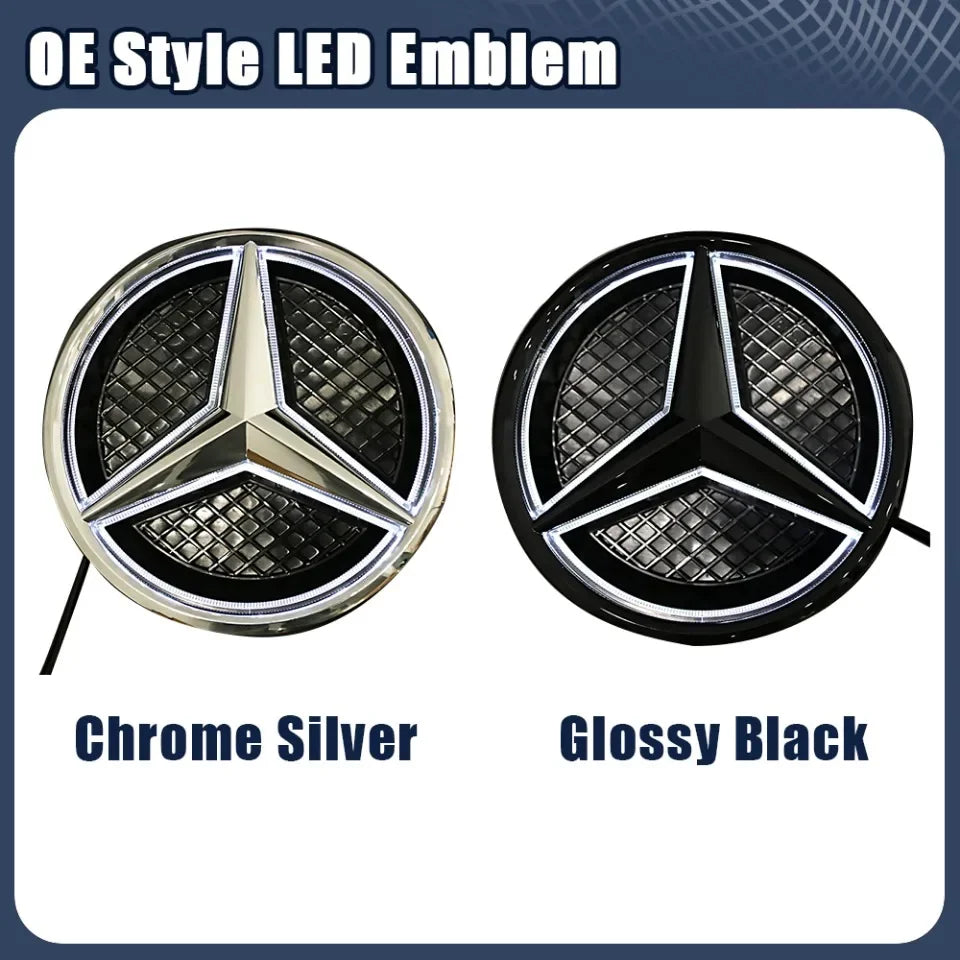 Glossy Black OE Style Car Front Grille Star Emblem Logo For Mercedes Benz W176 W246 W205 W212 W207 W217 W251 R231 W166 X166 X204