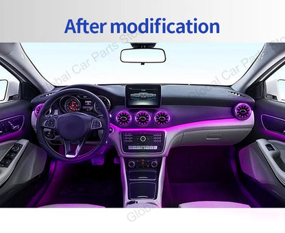 For Mercedes-Benz A CLA GLA W176 W117 W156 Led Car Air Vents Turbine Nozzle 12/64 Colors Ambient Light Kit Colors Vents Car Part