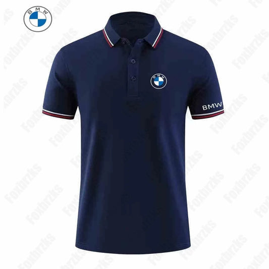 2025 Spring Summer BMW Short Sleeved Polo Shirt Casual And Fashionable Men's BMW 3D Printed Handsome Short Sleeved Top