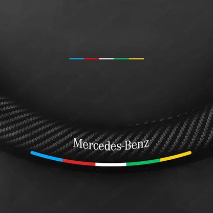 For Mercedes-Benz A B C E V R-Class C43 CLA GLA GLB GLC GLK SLK SL Vito ML Car Suede Carbon fiber Anti-slip Steering Wheel Cover