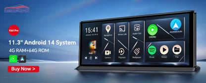 K8 Pro 11.3"  Touch Screen Car Camera 5K Dash Cam GPS 5G WiFi Wireless CarPlay & Android Auto Loop Recording GPS Navigation DVR