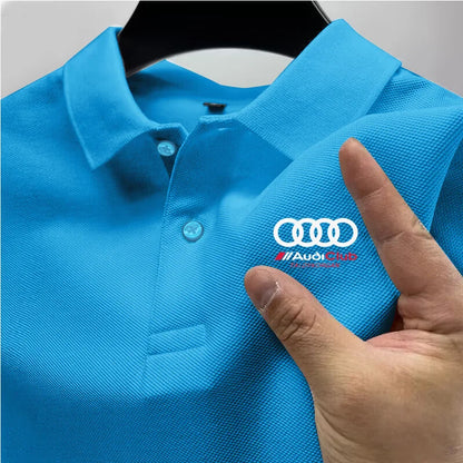 Audi Men's Polo Shirt 2025 Summer Casual Breathable Comfortable High-Quality Motorcycle Short Sleeve Polo Shirt T-Shirt for Men
