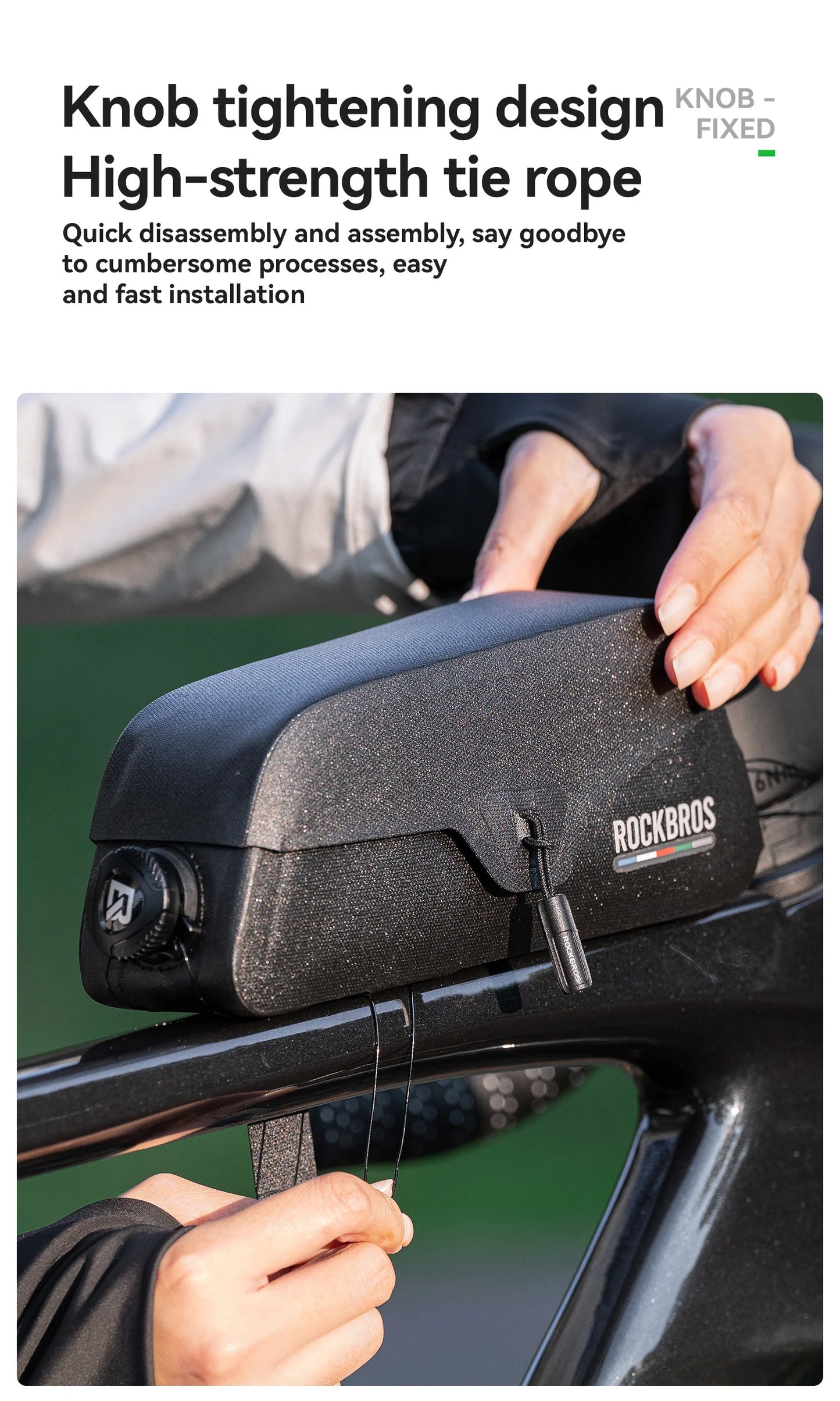 ROCKBROS ROAD TO SKY Bicycle Bags Magnetic Lid Top Tube Bag Waterproof Suction Front Bag Mobile Phone Bag