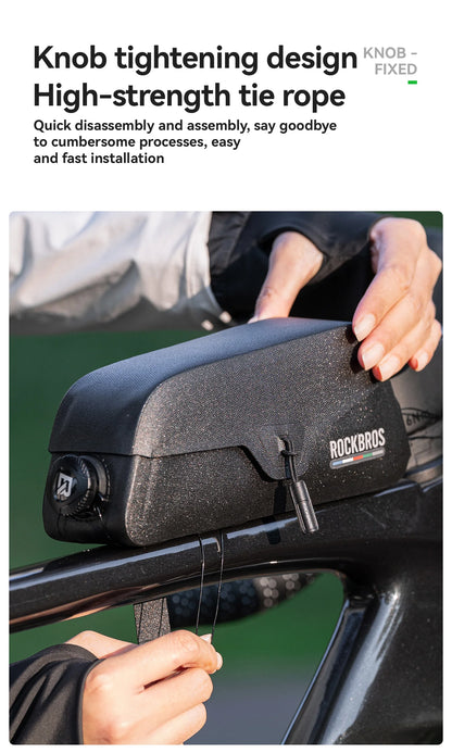 ROCKBROS ROAD TO SKY Bicycle Bags Magnetic Lid Top Tube Bag Waterproof Suction Front Bag Mobile Phone Bag