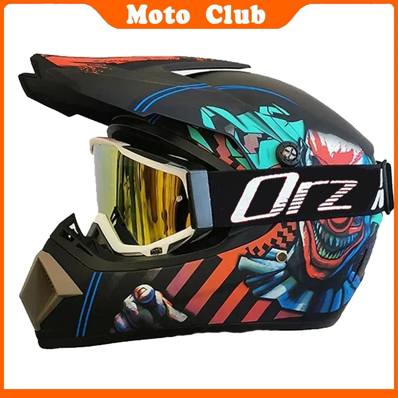 Motorcycle Helmet Professional Motocross Off Road protective Helm Children Off-road Casque Capacete De Motocicleta Gift Goggles