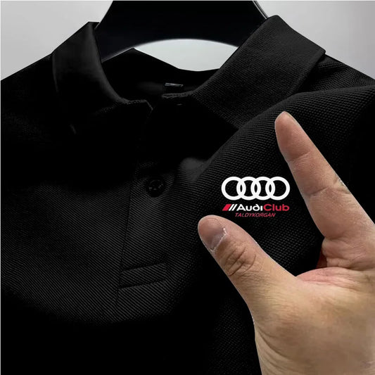 Audi Men's Polo Shirt 2025 Summer Casual Breathable Comfortable High-Quality Motorcycle Short Sleeve Polo Shirt T-Shirt for Men