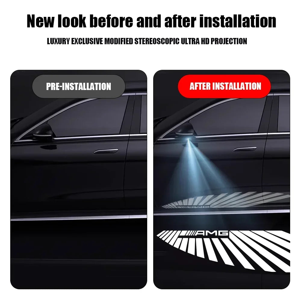 Car Dynamic Rearview Mirror Carpet Light Angel Wings Welcome Light Led For Mercedes benz W177 W247 W205 W222 GLA GLB GLC GLS EQC