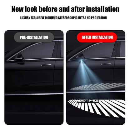 Car Dynamic Rearview Mirror Carpet Light Angel Wings Welcome Light Led For Mercedes benz W177 W247 W205 W222 GLA GLB GLC GLS EQC