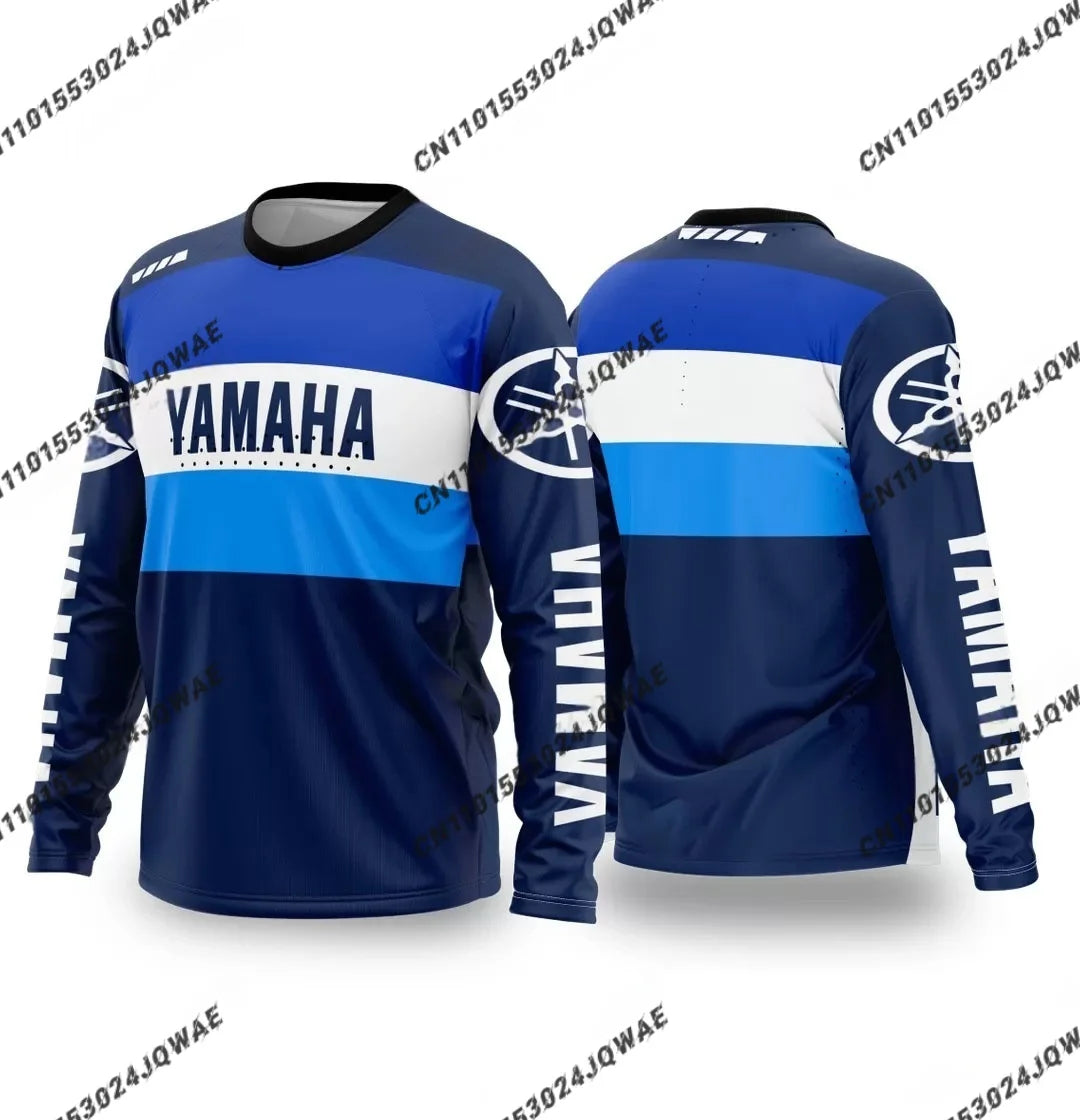 Summer YAMAHA Men Women Motorcycle Riding Suit Loose Breathable Quick Drying Off-Road Racing Suit Long Sleeved Sports T-Shirt