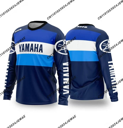 Summer YAMAHA Men Women Motorcycle Riding Suit Loose Breathable Quick Drying Off-Road Racing Suit Long Sleeved Sports T-Shirt