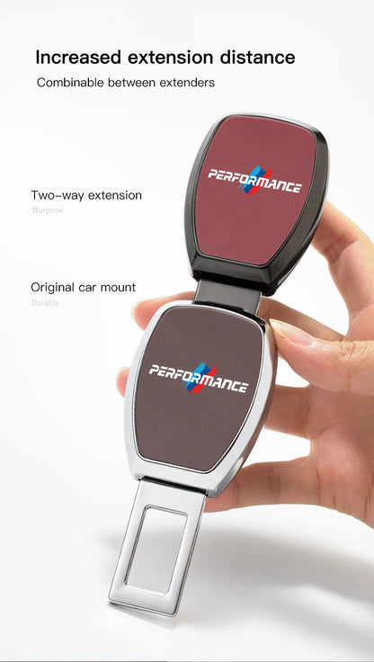 Car Interior Seat Belt Extender Leather Safety Strap Plug For BMW Performance X1 X2 X3 X5 X7 E70 E46 E90 E92 E60 E39 E36 E87 E53